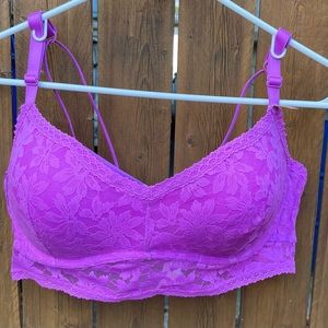 NWT PINK LACE PUSH-UP BRALETTE Size XXLG coverage for 40D, 42C and 42D